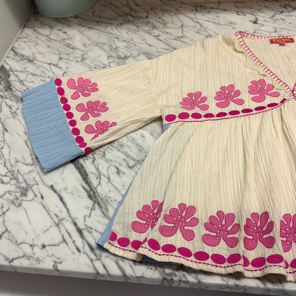 THML Cream Tunic with Pink and Blue Accent - Picture 2 of 6